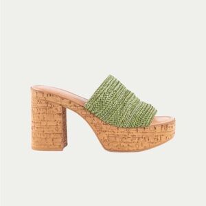 Seychelles Olive Woven Platform Heels